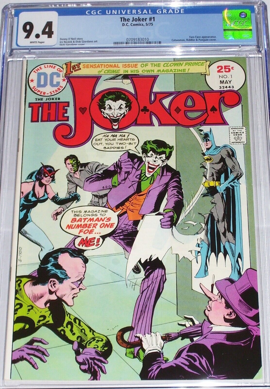 Joker #1 CGC 9.4 from May 1975 Two-Face appearance