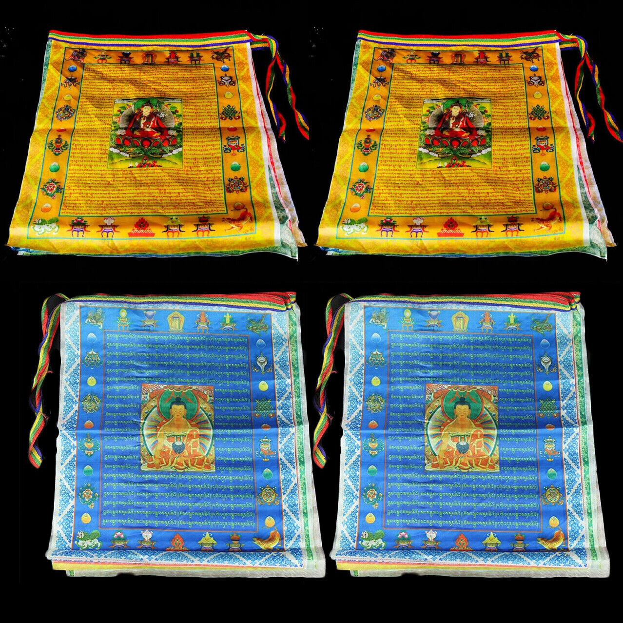40PC Tibetan Buddhist Prayer Flags Outdoor Meditation Five Elements 11x14 Inches
