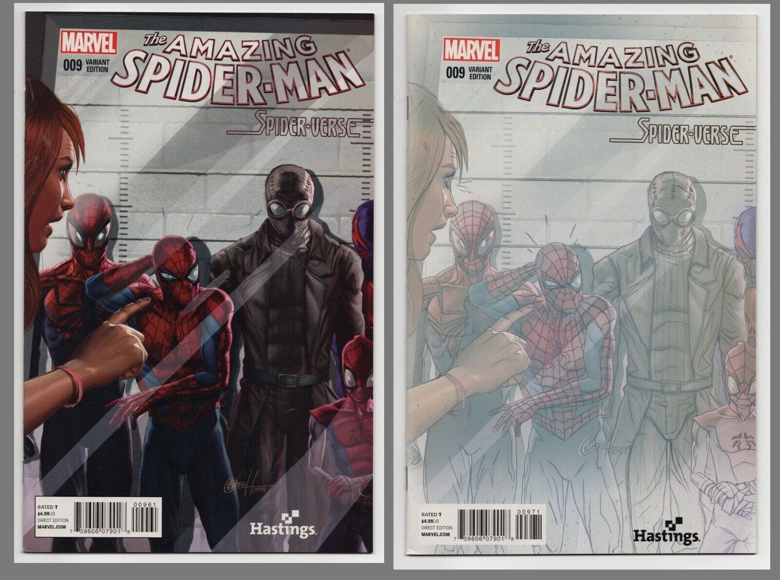 Lot of 2 AMAZING SPIDER-MAN #9 Hastings variants. Fade & color. High grade.