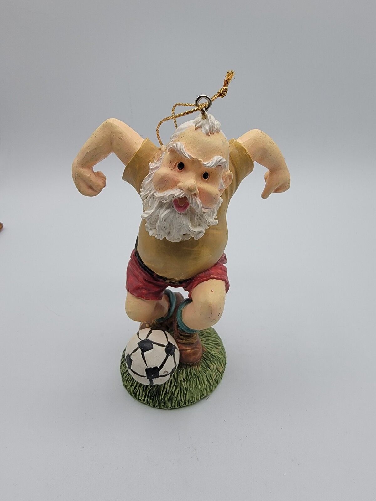 Vintage Soccer Santa Claus Figurine Solid Resin 5\