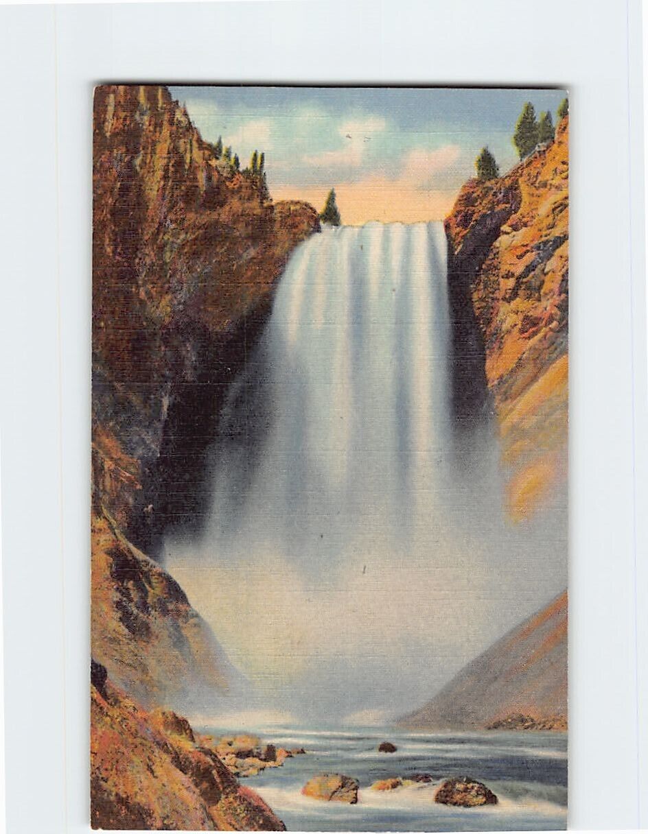 Postcard Great Falls of the Yellowstone from Below Yellowstone National Park USA