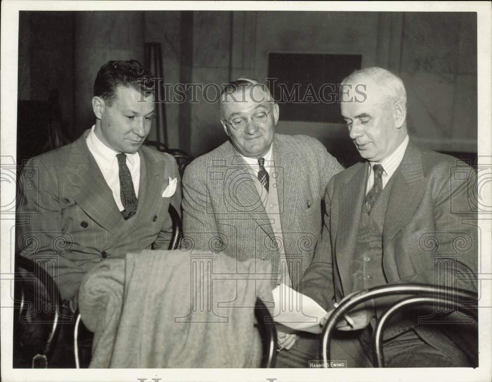 1940 Press Photo Atty. Lee Pressman, Michael Russell & Philip Murray of CIO, DC