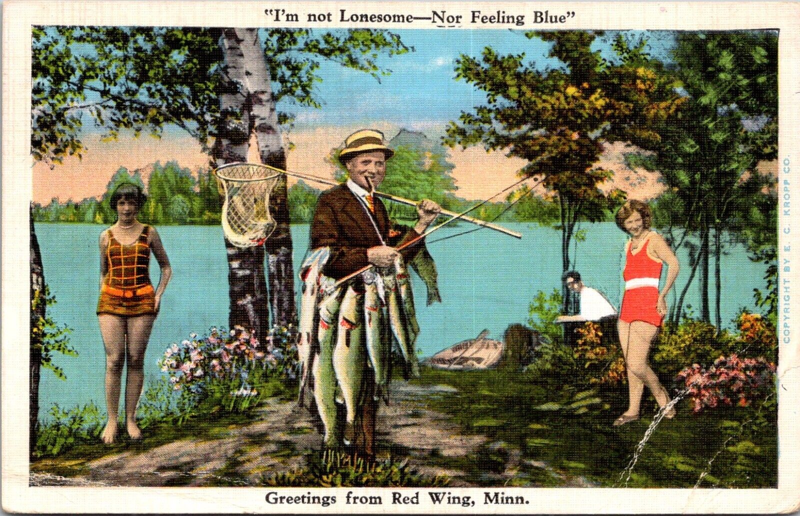 Greetings from Red Wing Minnesota I\'m not Lonesome Nor Feeling Blue  Postcard