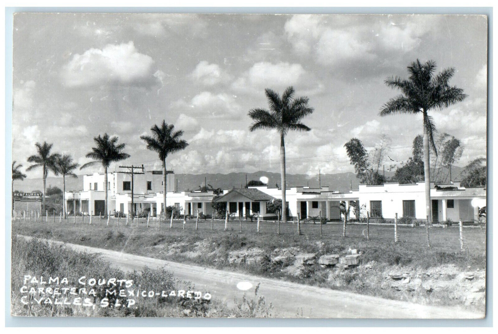 c1910 Palma Courts Carretera Mexico-Laredo Mexico RPPC Photo Postcard
