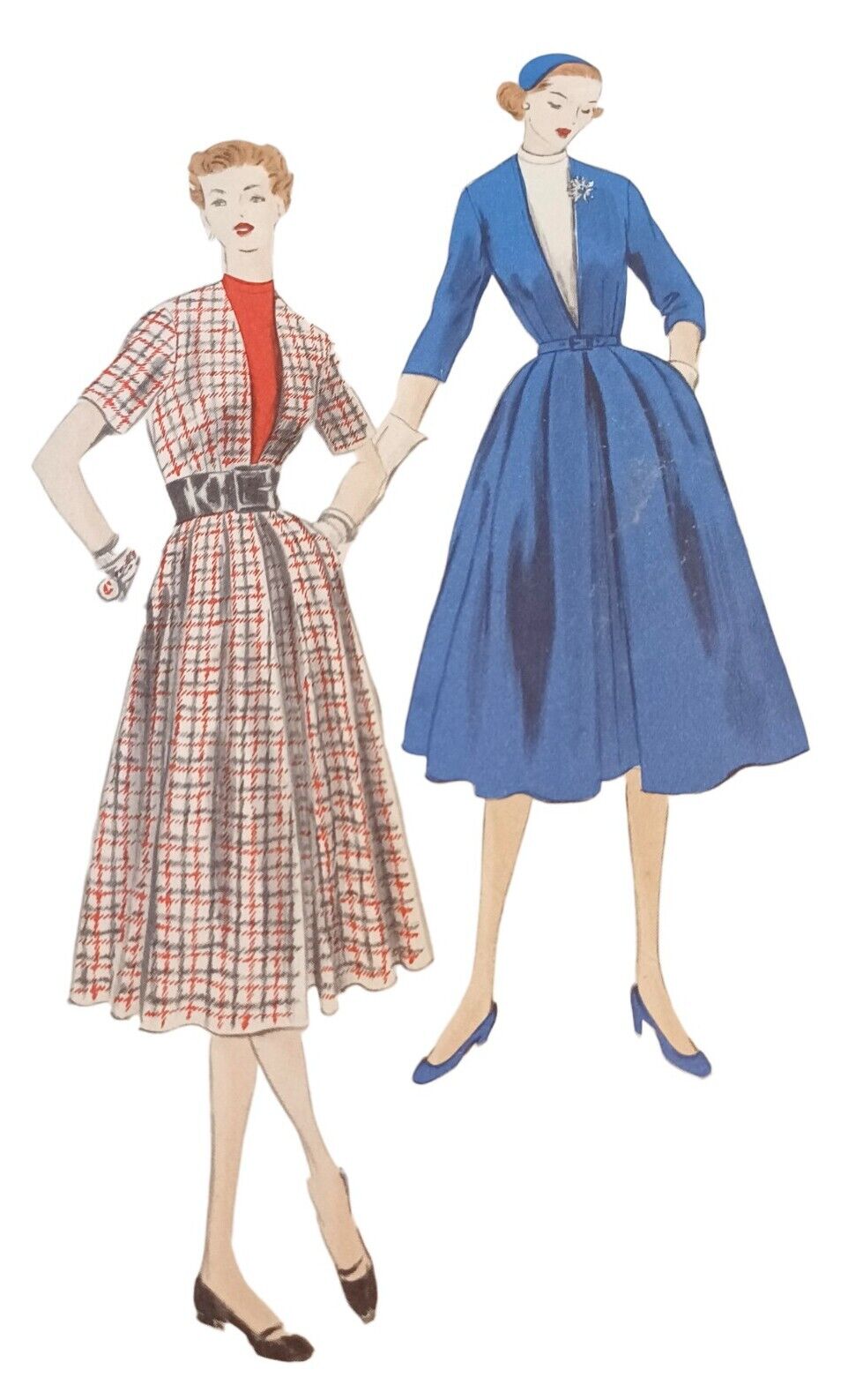 Vtg 1952 Vogue Pattern 7761 One Piece Dress and Blouse Size 14 Bust 32 Hip 35