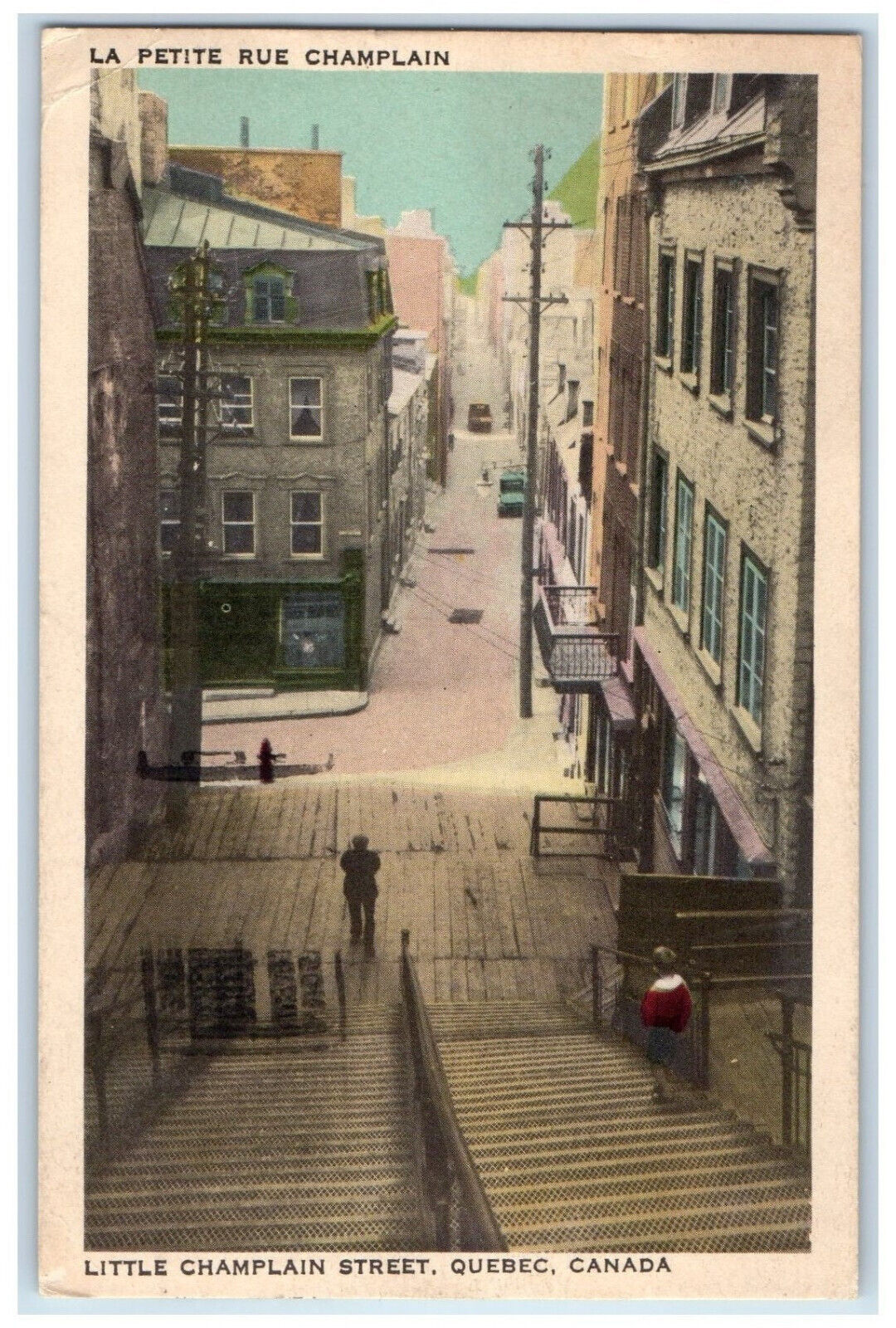 1947 Little Champlain Street Quebec Canada Vintage Posted Postcard