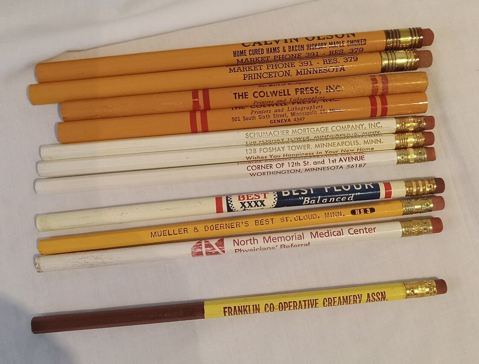 Pencils Wood Unused Mostly Minnesota Minn MN Advertising See Description