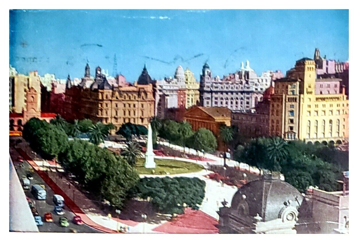 1962 Postcard Buenos Aires Argentina Santa Fe Rosario Plaza De Mayo,Victoria