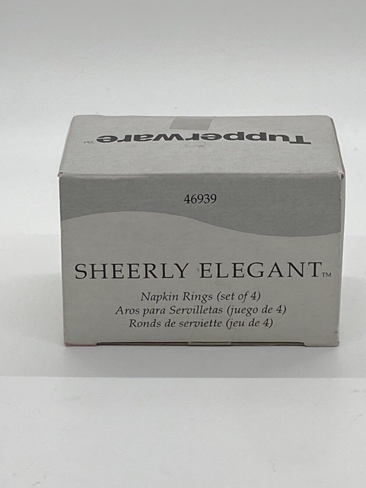 Vintage Tupperware Sheerly Elegant Napkin Rings Set of 4 NEW Unopened Box
