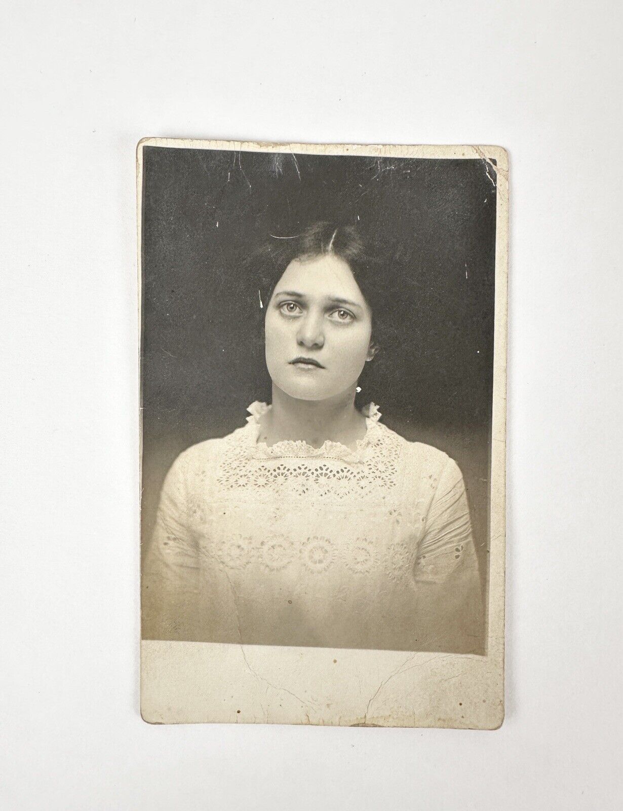 Early 1900s Pretty Young Woman RPPC Antique Photo Postcard Unused