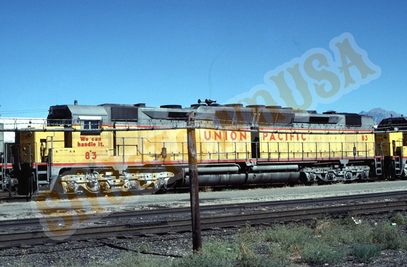 Vtg 1977 Train Slide 83 UP Union Pacific Engine Salt Lake City UT Y1E101