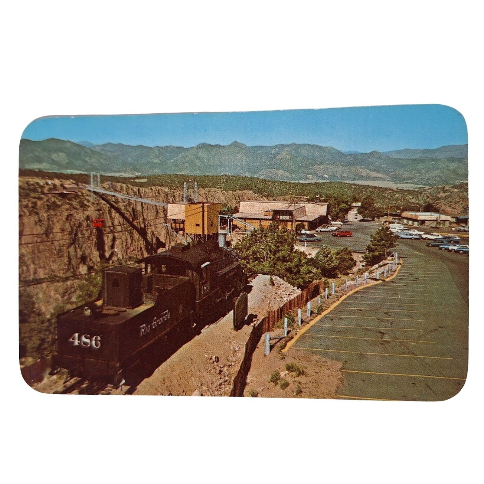 Postcard Royal Gorge Municipal Park Canon City Colorado Suspension Bridge Chrome