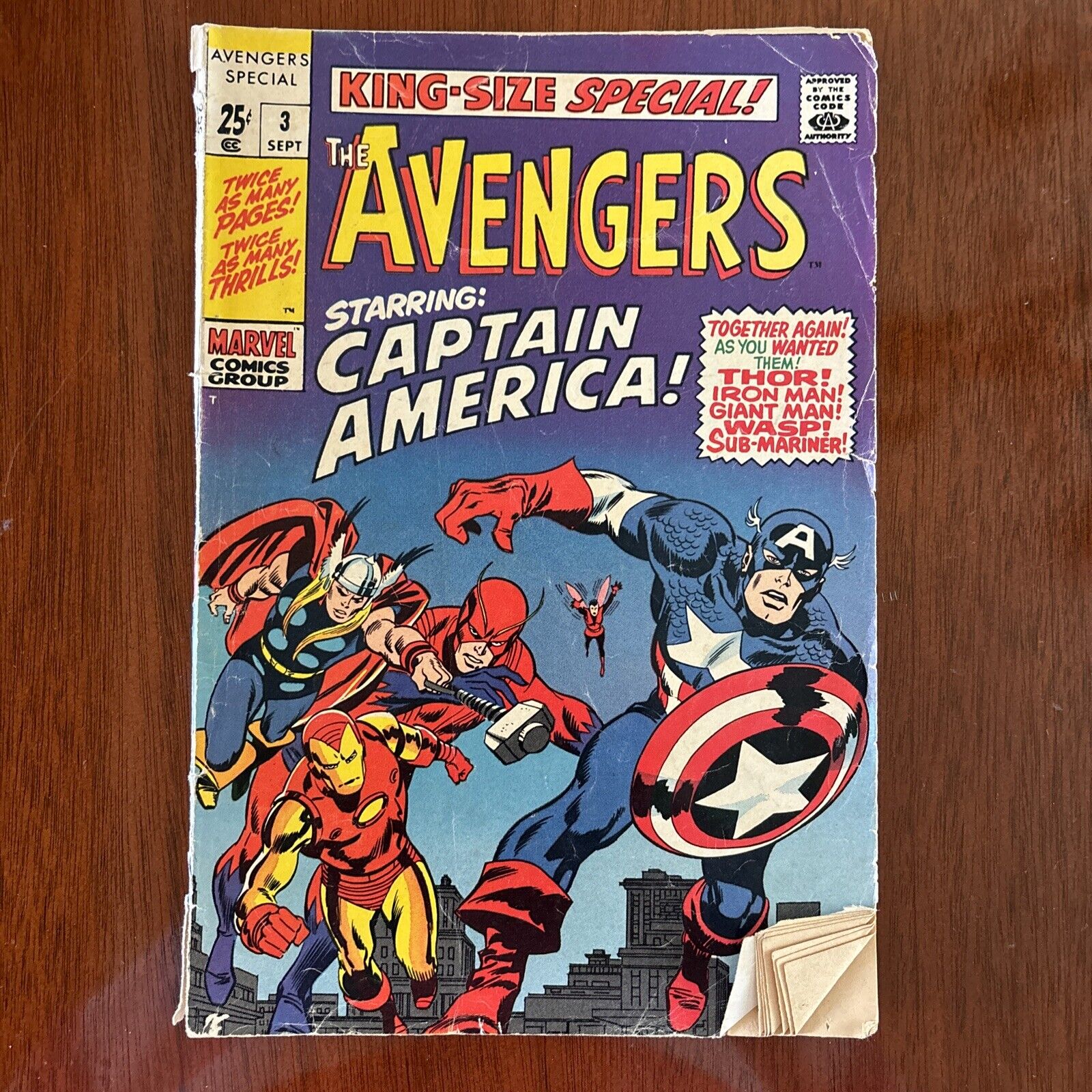 Marvel King Size Special Avengers #3 1969 Starring Captain America