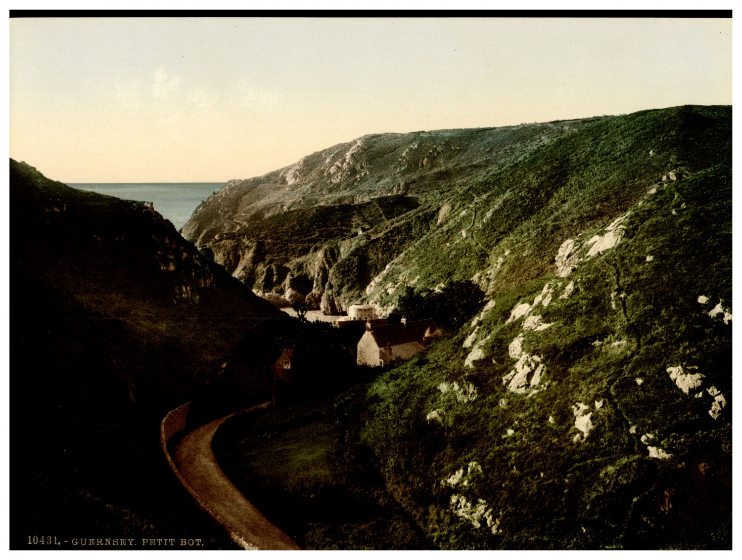 England. Channel Islands. Guernsey. Small Bot.  Vintage Photochrome by P.Z, Ph
