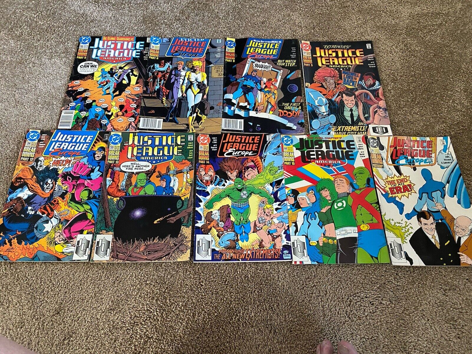 Justice League America/Europe “Breakdowns”  Comic Lot-(DC 1991-92).  VG+