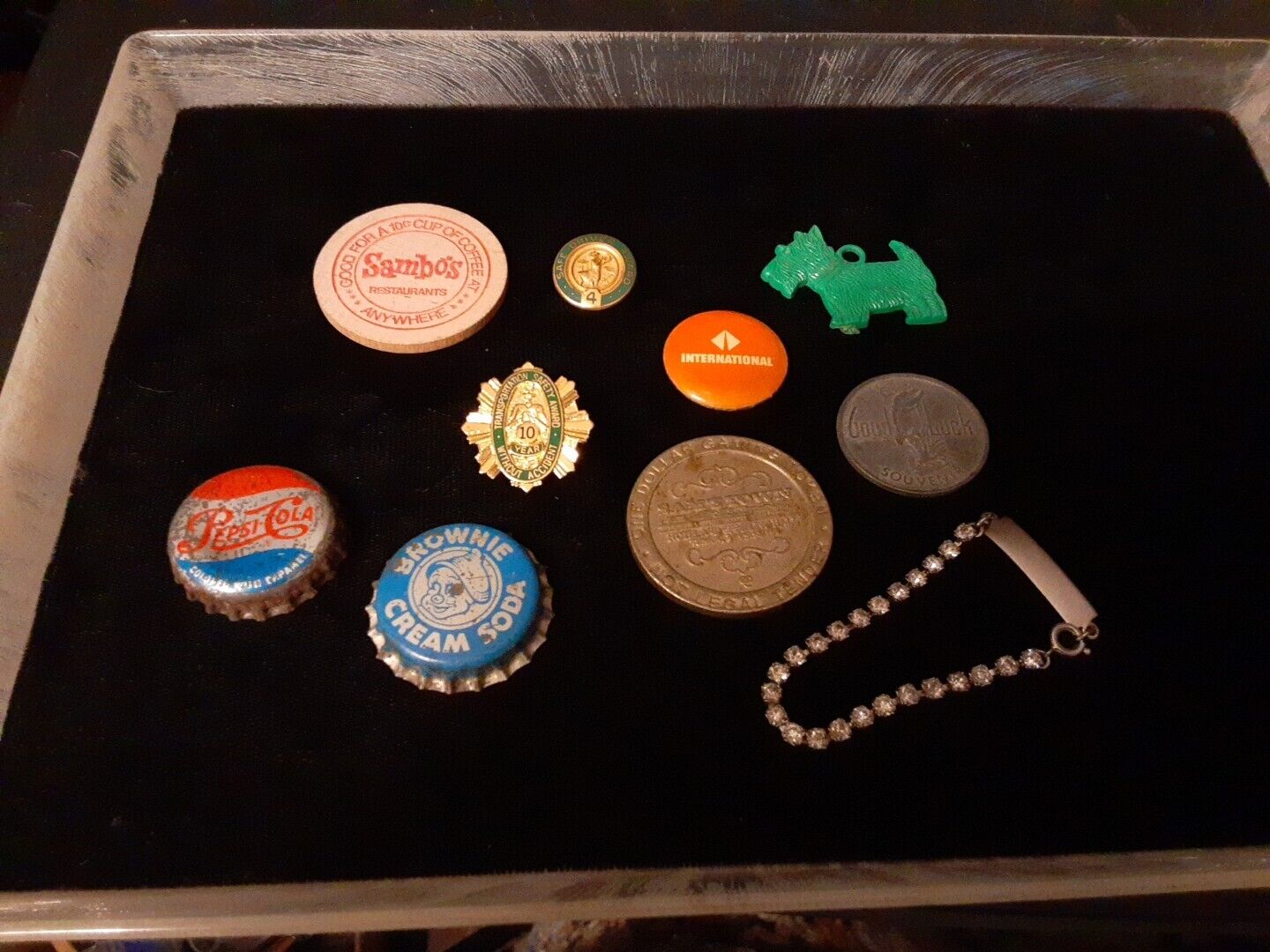 Lot Of Mixture Of Tokens, Pins, Bottle Tops & Other