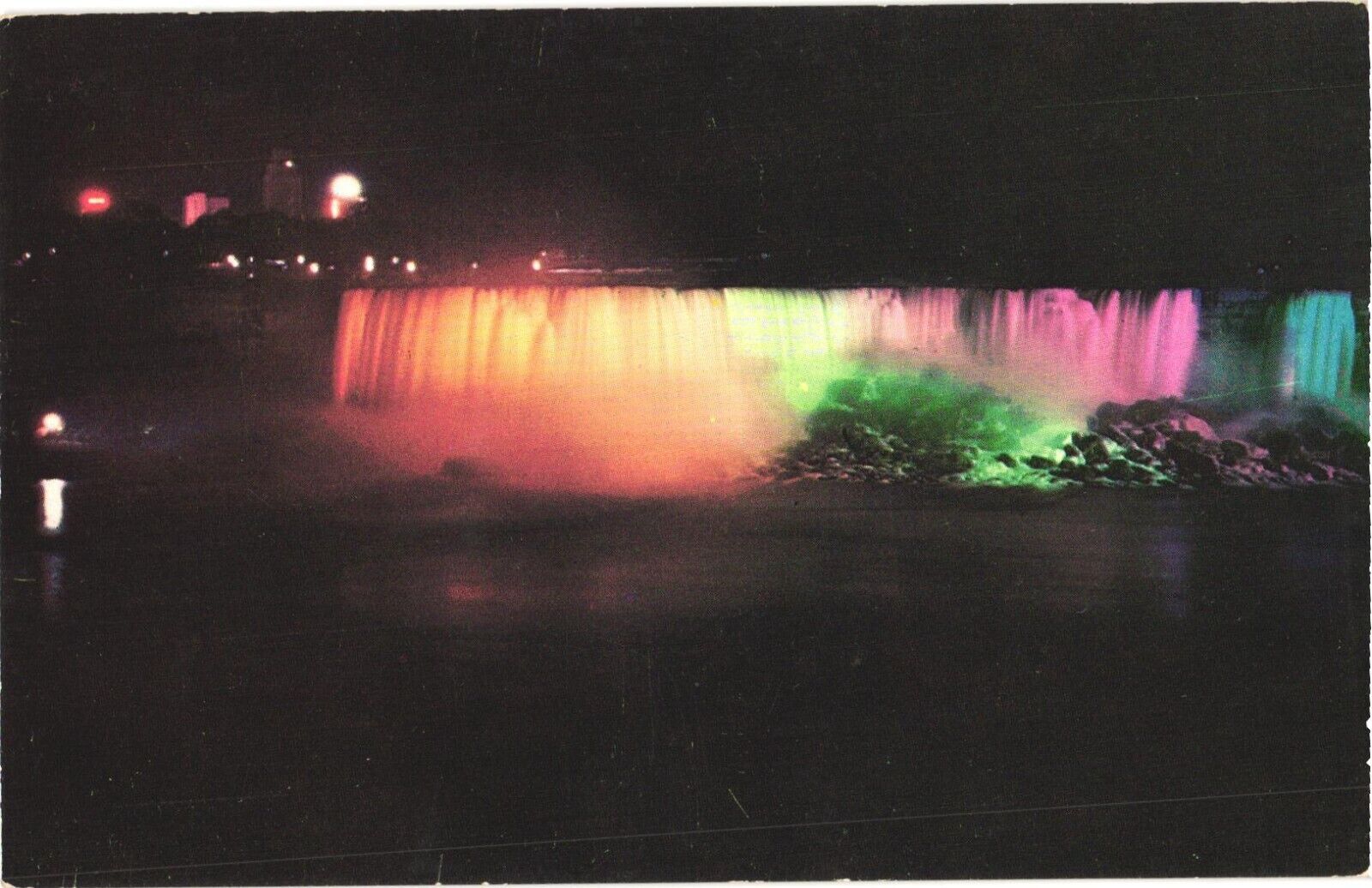Niagara Falls New York American Falls At Night Postcard