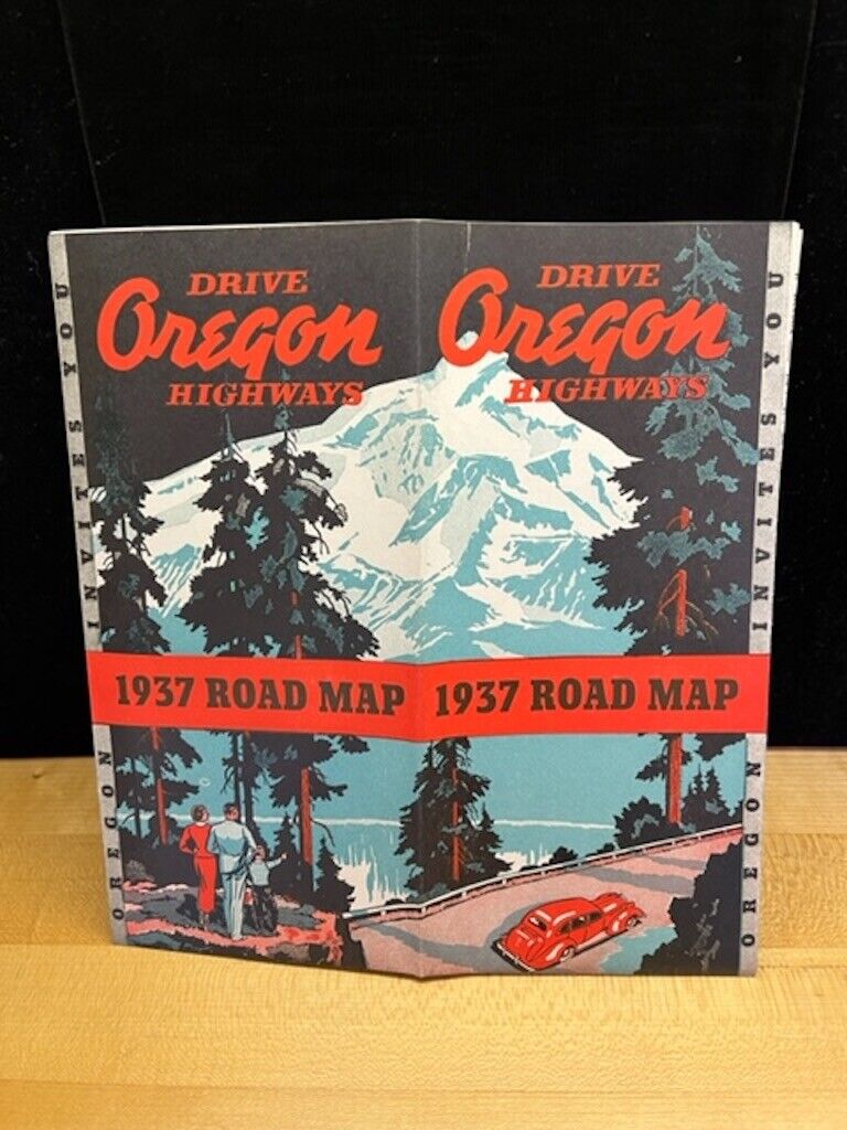 Vintage Drive Oregon Highways 1937 Road Map Brochure