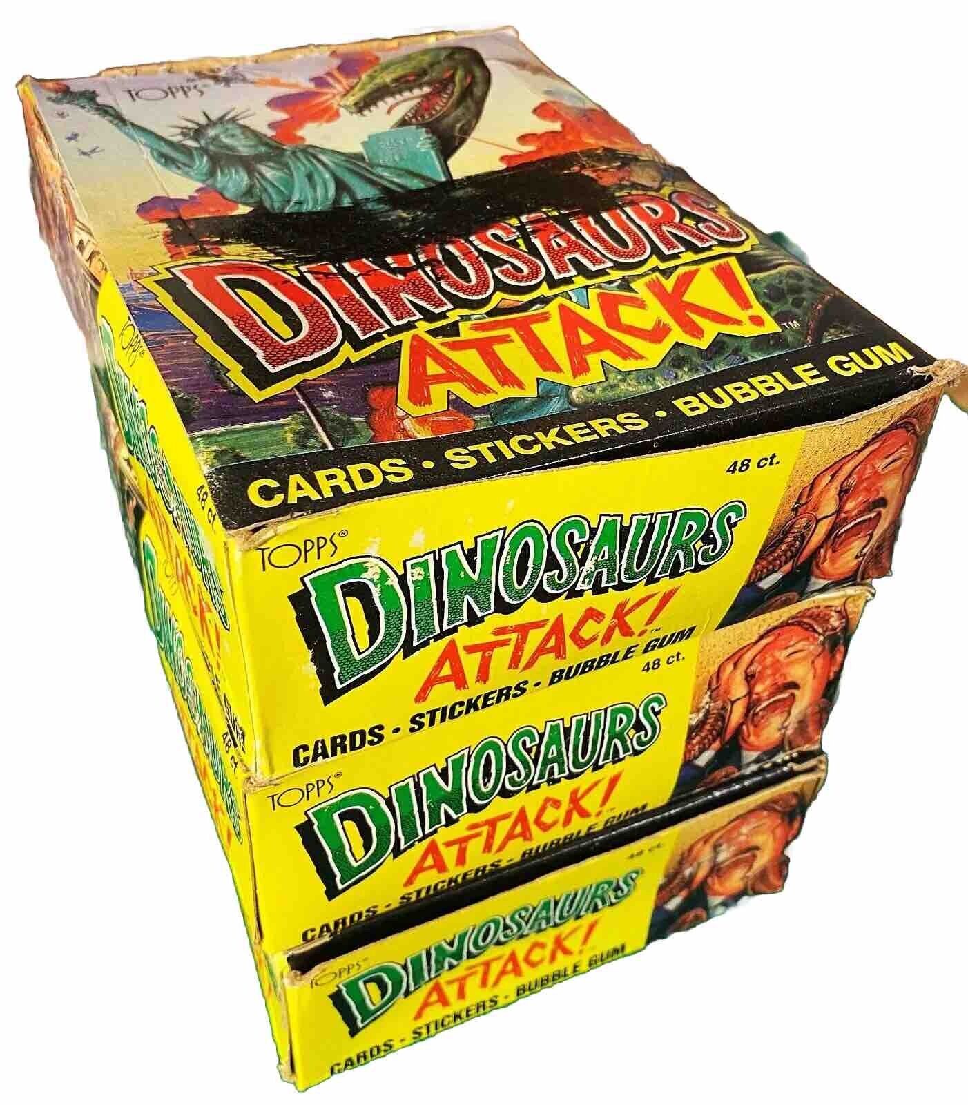 LOT OF 3 1988 TOPPS DINOSAURS ATTACK WAX BOXES 48 SEALED PACKS In Each Box