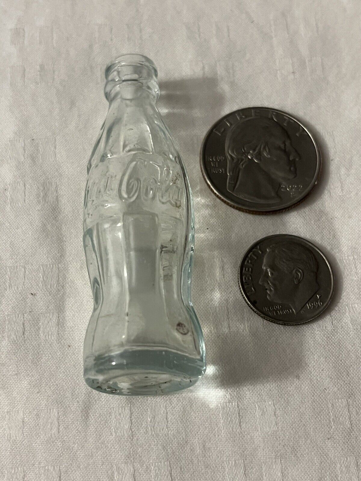 Circa 1930’s 2 1/2 Inch Tall Thick Glass Coca Cola Bottle