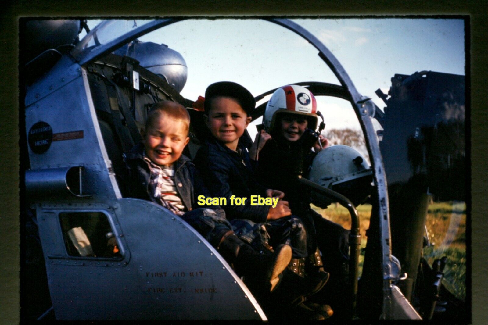 People in USAF or Army Helicopter in 1959, Original Slide aa 3-24b