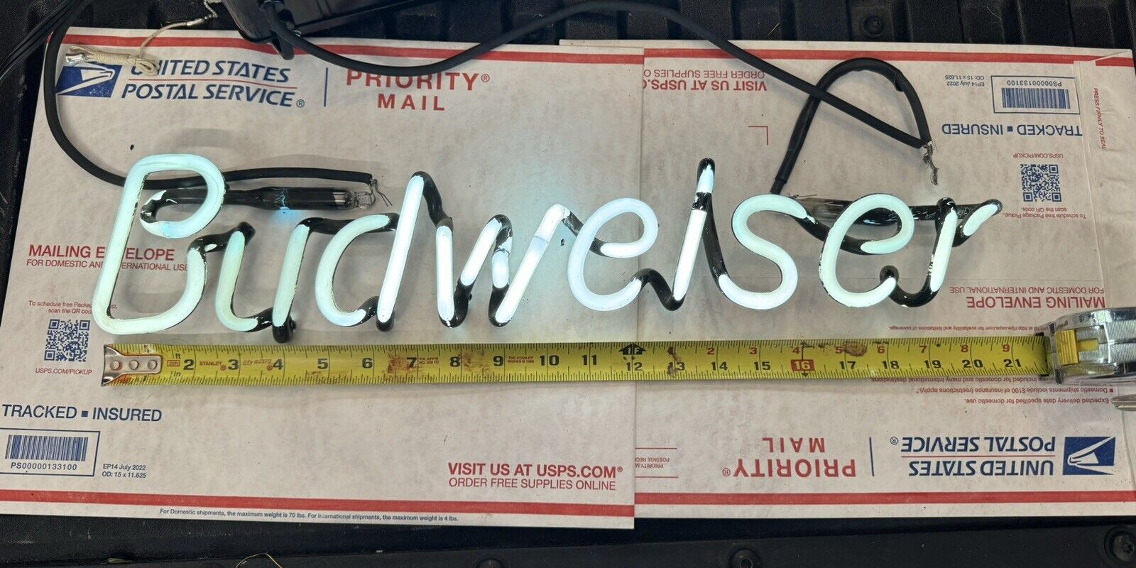 Budweiser Word Neon Beer Sign Part,Tube EXC. COND