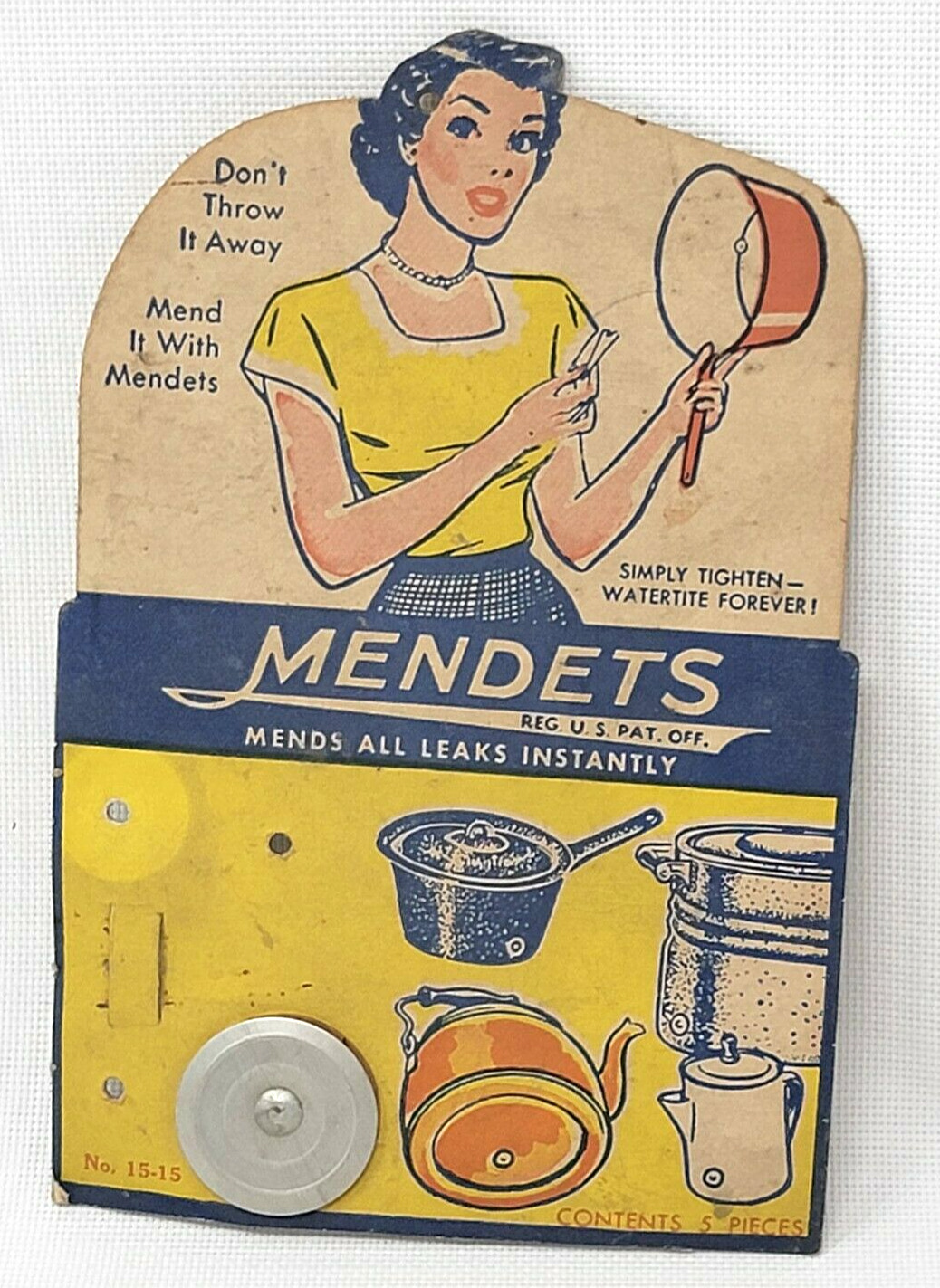 Antique Mendets Water Tight Leak Fixers Mends Leaks Instantly ~ 1930’s Mender