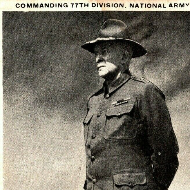 WW1 Era Postcard 1918 77th Division Major General J. Franklin Bell Camp Upton NY