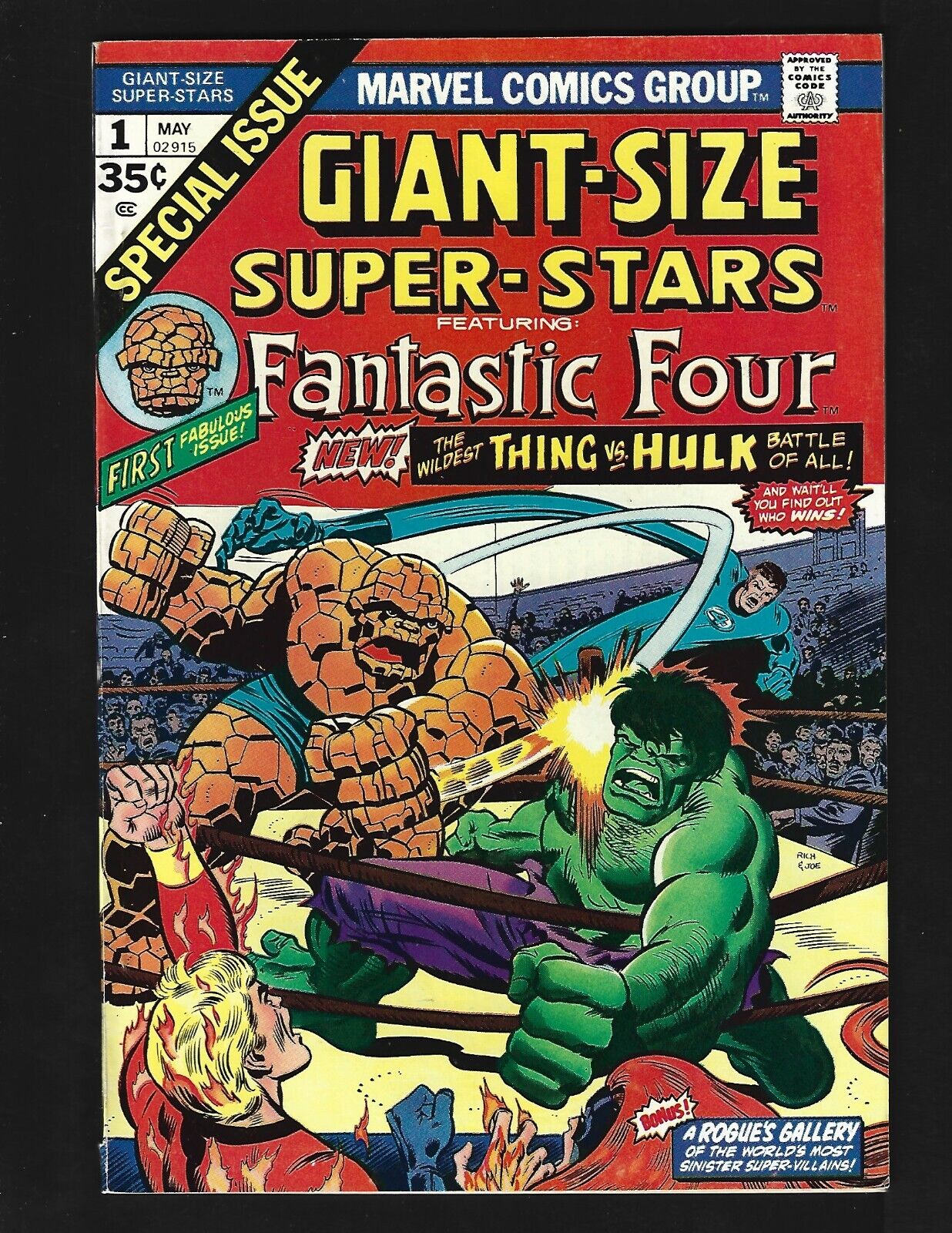 Giant-Size Super-Stars #1 VF- Buckler Kirby Fantastic Four Thing vs Hulk Thundra