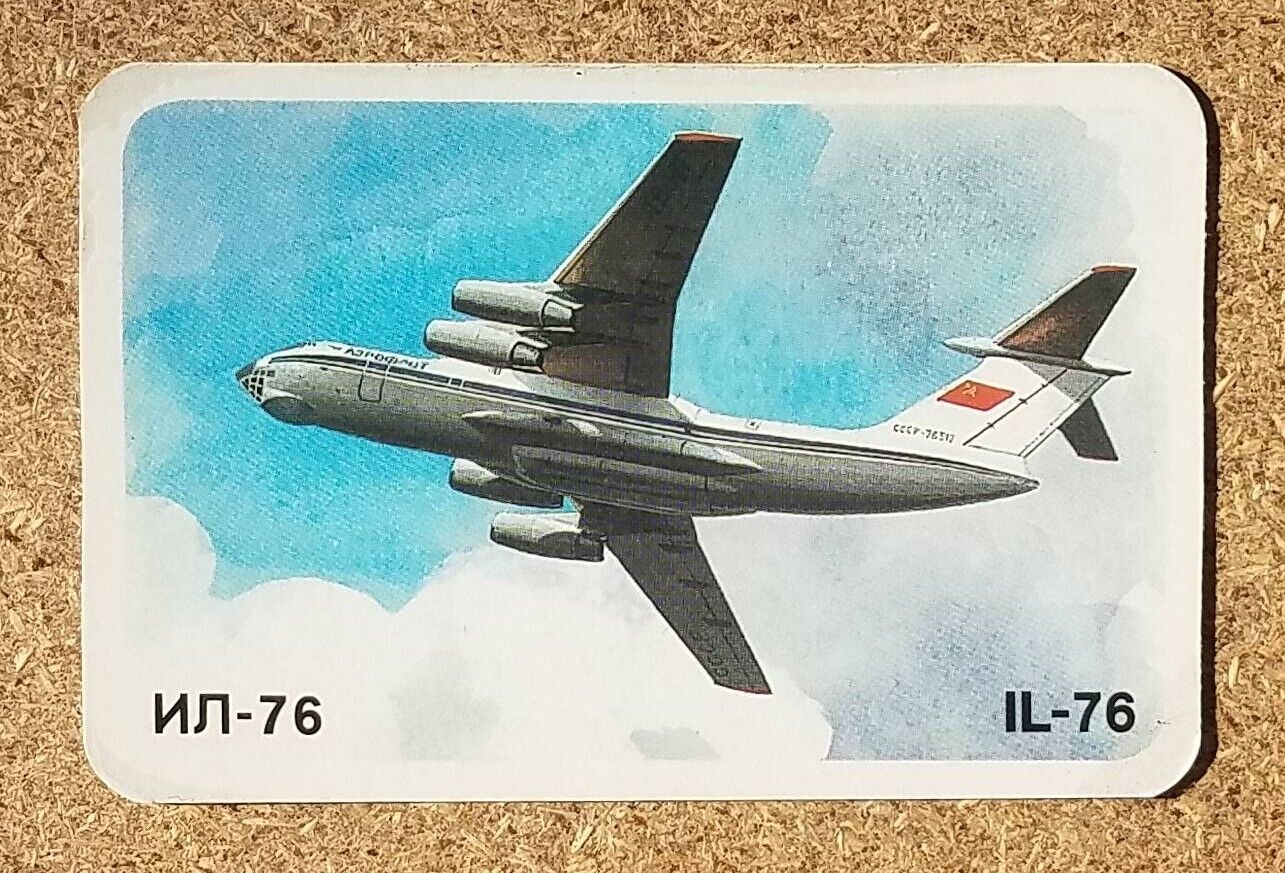 Soviet Airlines Aeroflot 1986 Pocket Calendar USSR. Plane IL-76. Glossy