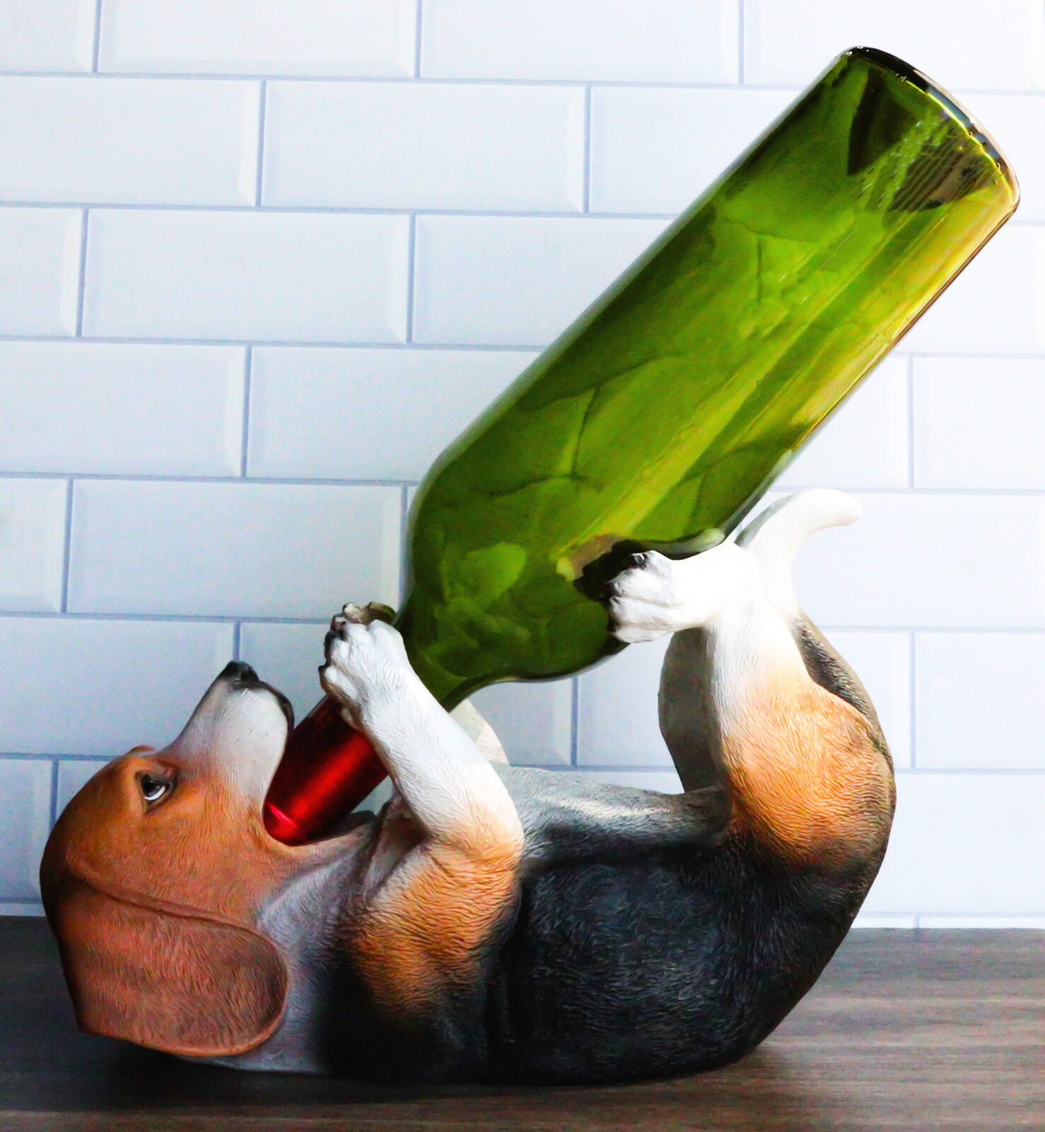 Ebros Realistic Tricolor Beagle Wine Holder Figurine 10\