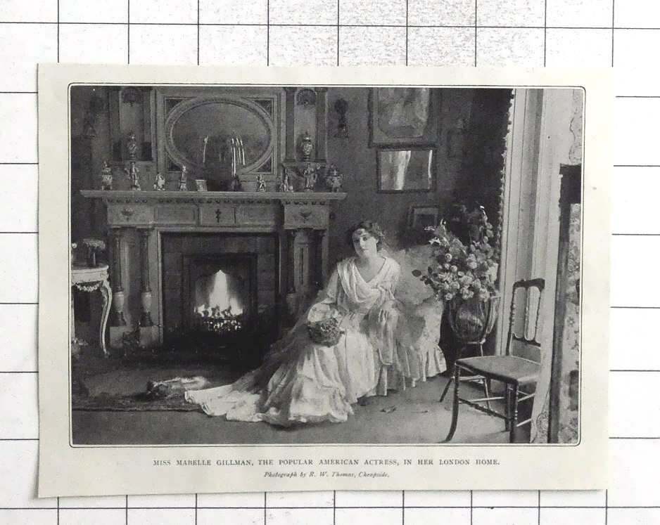 1904 Miss Mabelle Gillman, Popular American Actress, In Her London Home