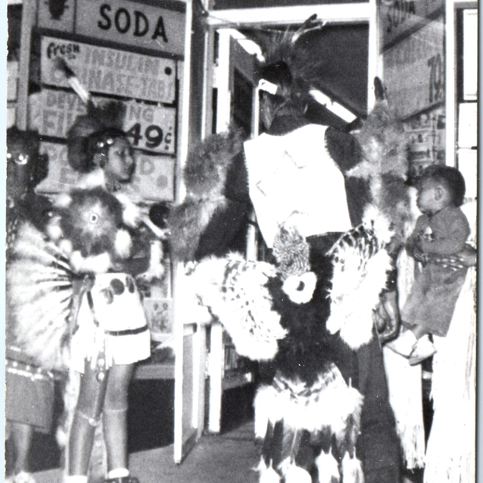 1950s Native Americans Fancy Dance Drug Store RPPC Indian Dress Regalia Vtg A141
