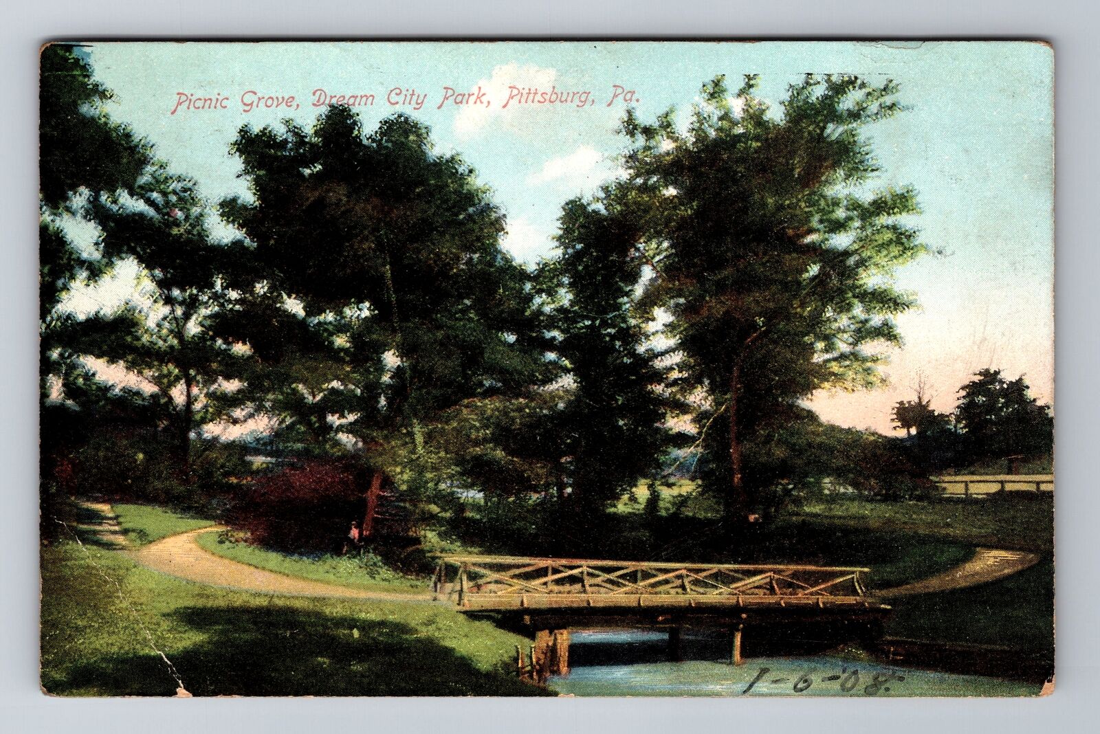 Pittsburg PA-Pennsylvania, Picnic Grove, Dream City, Vintage c1908 Postcard