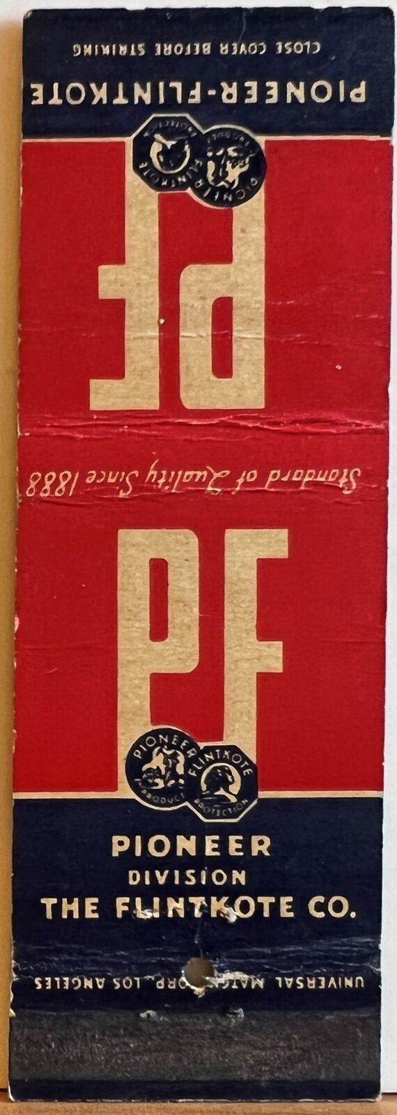 Pioneer Flintkote Division of The Flintkote Co Vintage Matchbook Cover