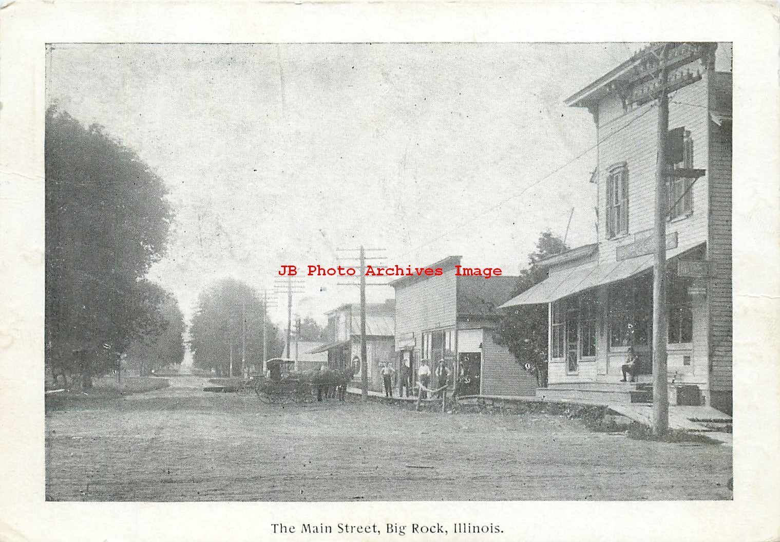 IL, Big Rock, Illinois, Main Street, Business Section, 1908 PM