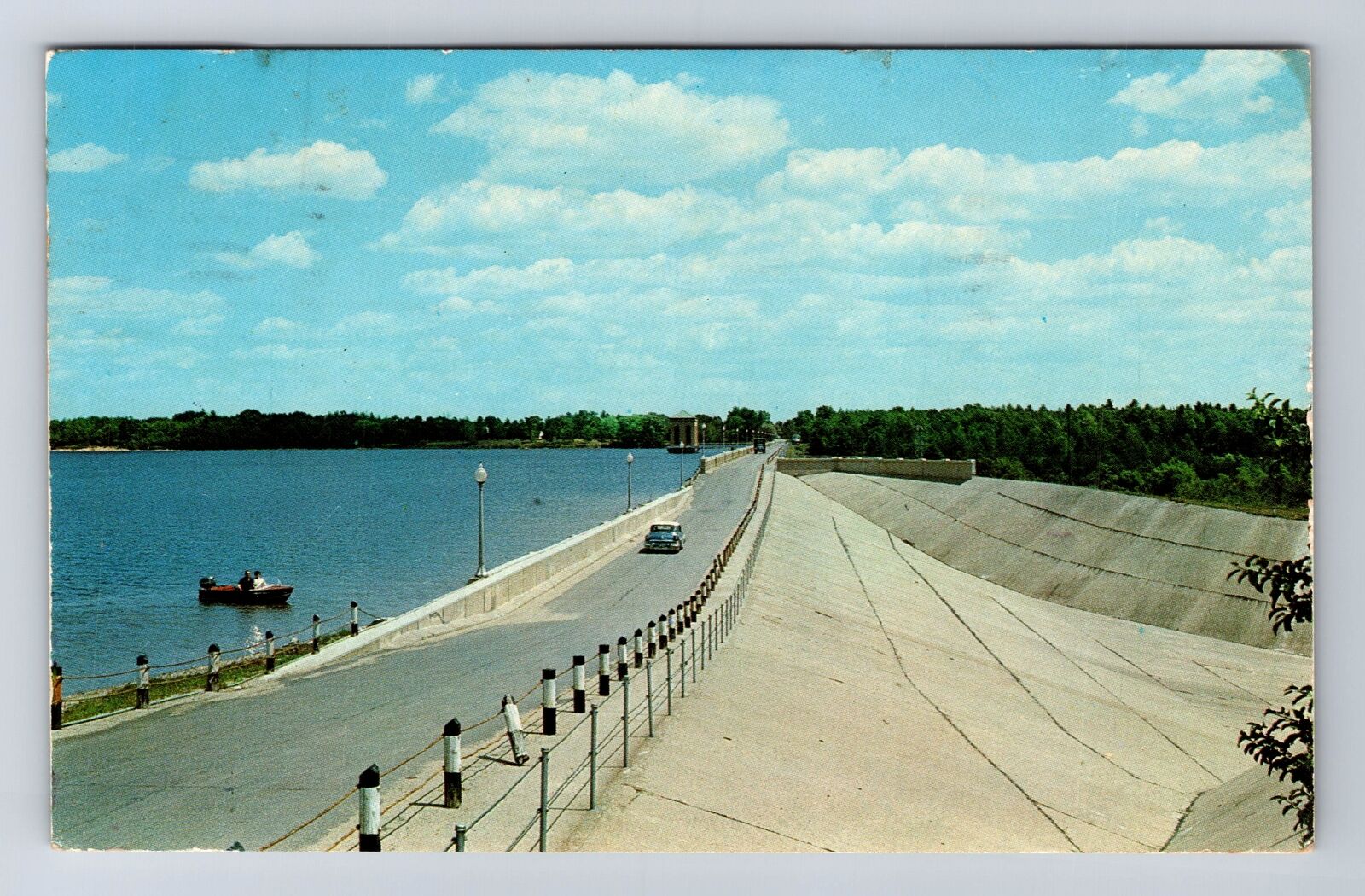 Muskegon MI-Michigan, Hardy Dam, Antique, Vintage c1959 Postcard