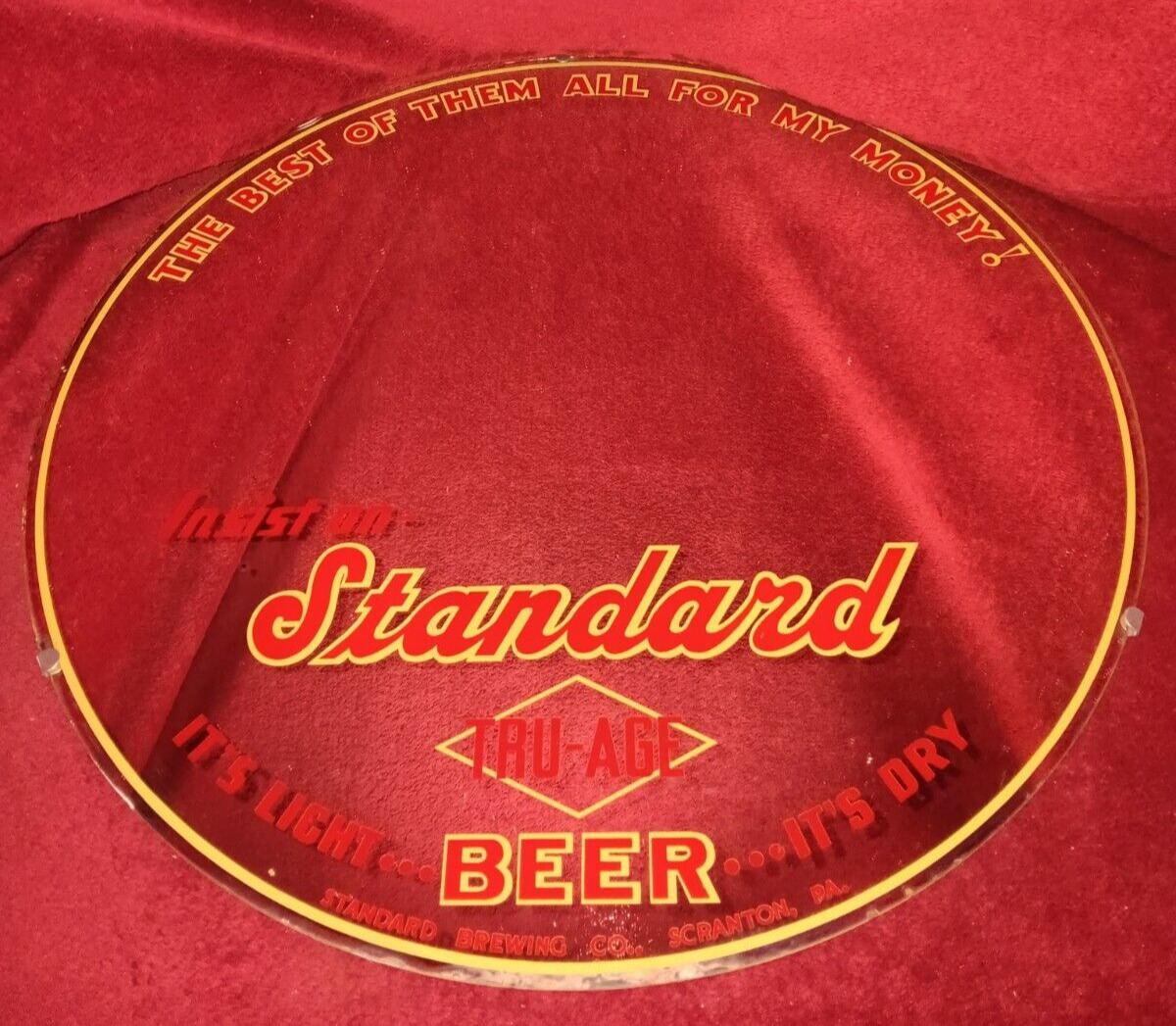 Vintage Beer Advertising Mirror Standard TRU-AGE Beer 20\