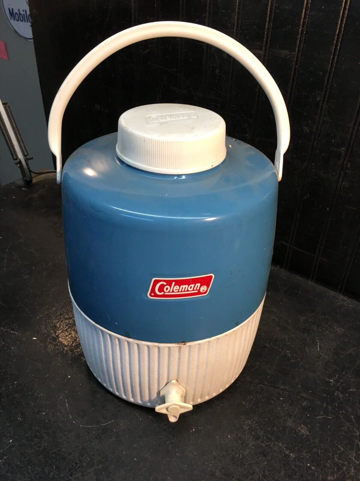 Vintage 1970’s Blue Coleman Camping Picnic  2 Gal Water Beverage Hot Cold