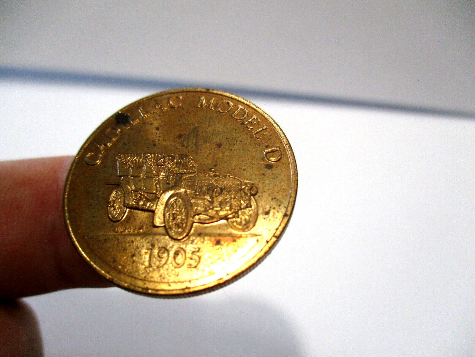 Cadillac Model D 1905 BRASS TOKEN 1969F DATED 1.16 INCH