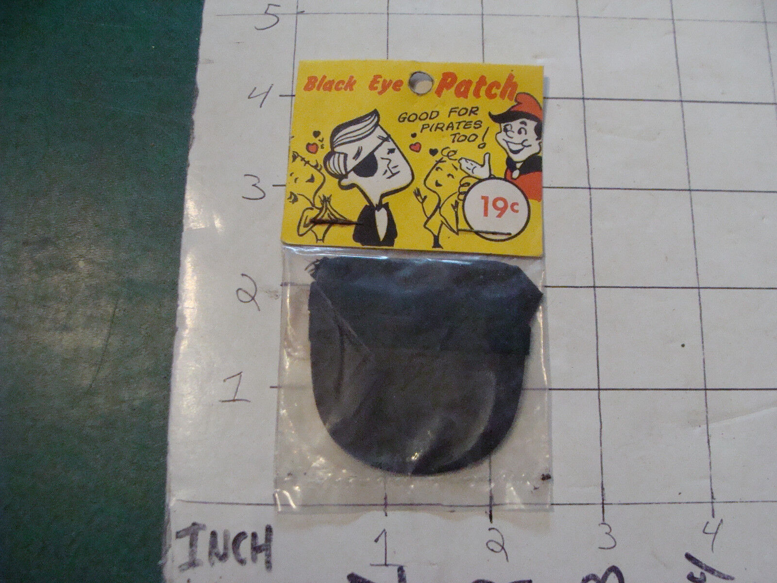 vintage TRICK/GAG/JOKE: 1950's BLACK EYE PATCH sealed UNUSED purchased in 1958
