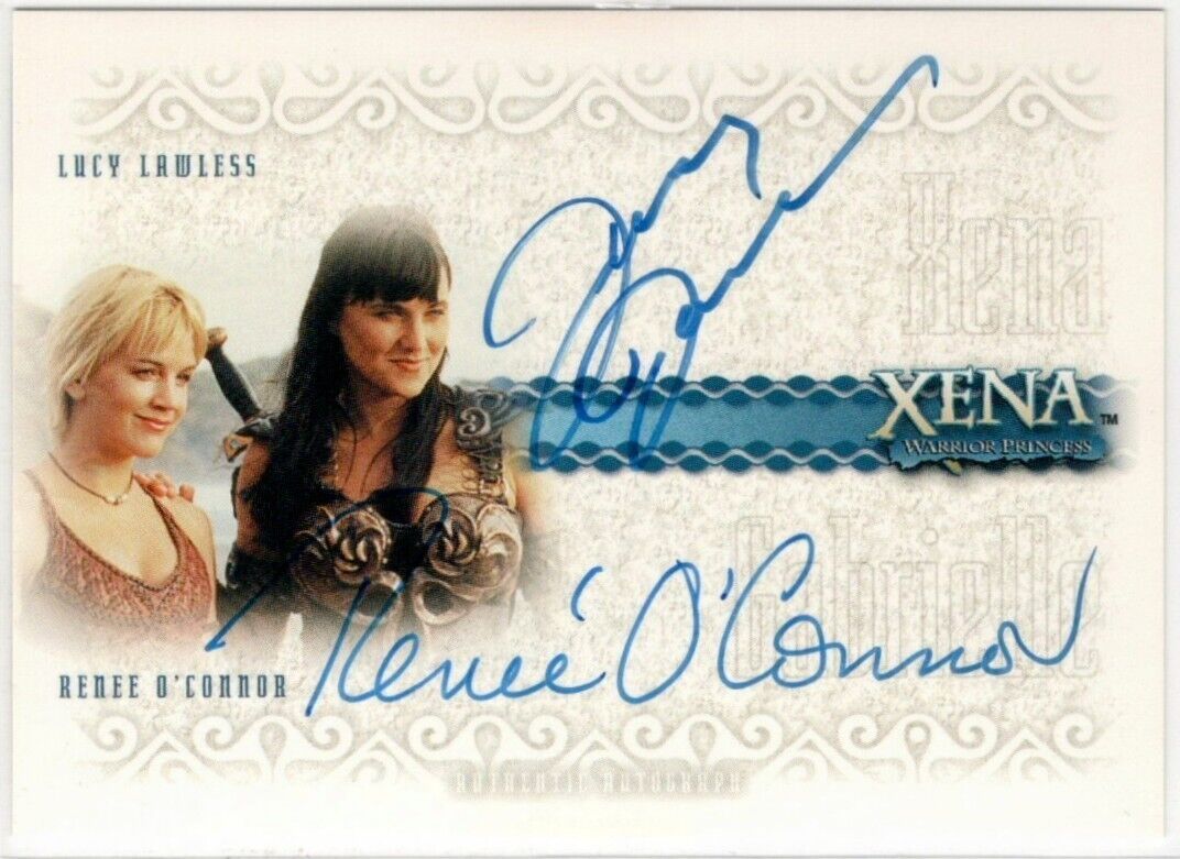 2002 Xena Warrior Princess Lucy Lawless Renee O\'Connor Duel Autograph Card #DA1