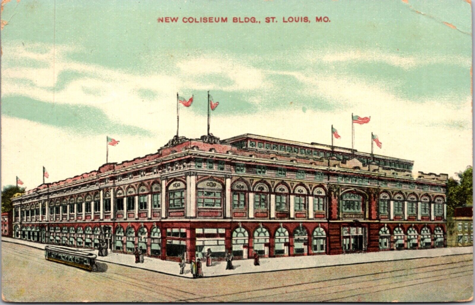 Postcard New Coliseum Building in St. Louis, Missouri