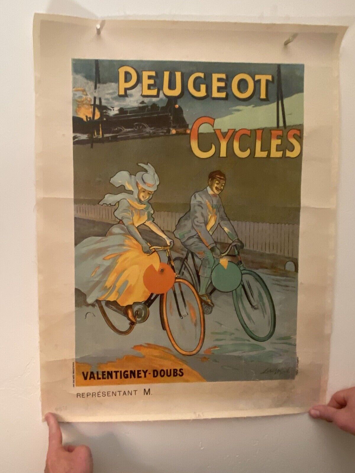 Peugeot Poster on Linen very rare