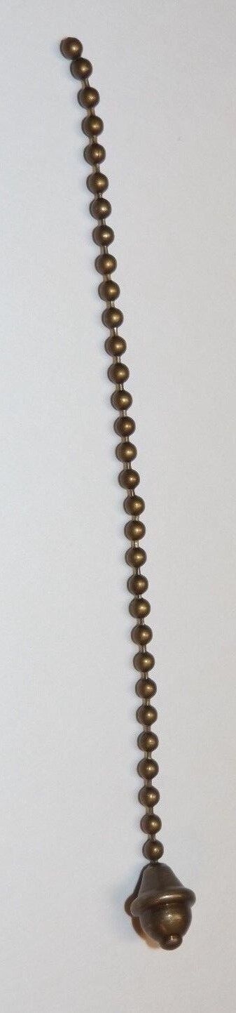 NEW ANTIQUE BRASS ACORN PULL CHAIN FOR PULL CHAIN SOCKETS 5 3/8\