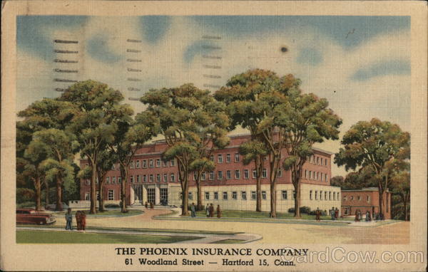 1957 Hartford,CT The Phoenix Insurance Company Teich Connecticut Linen Postcard
