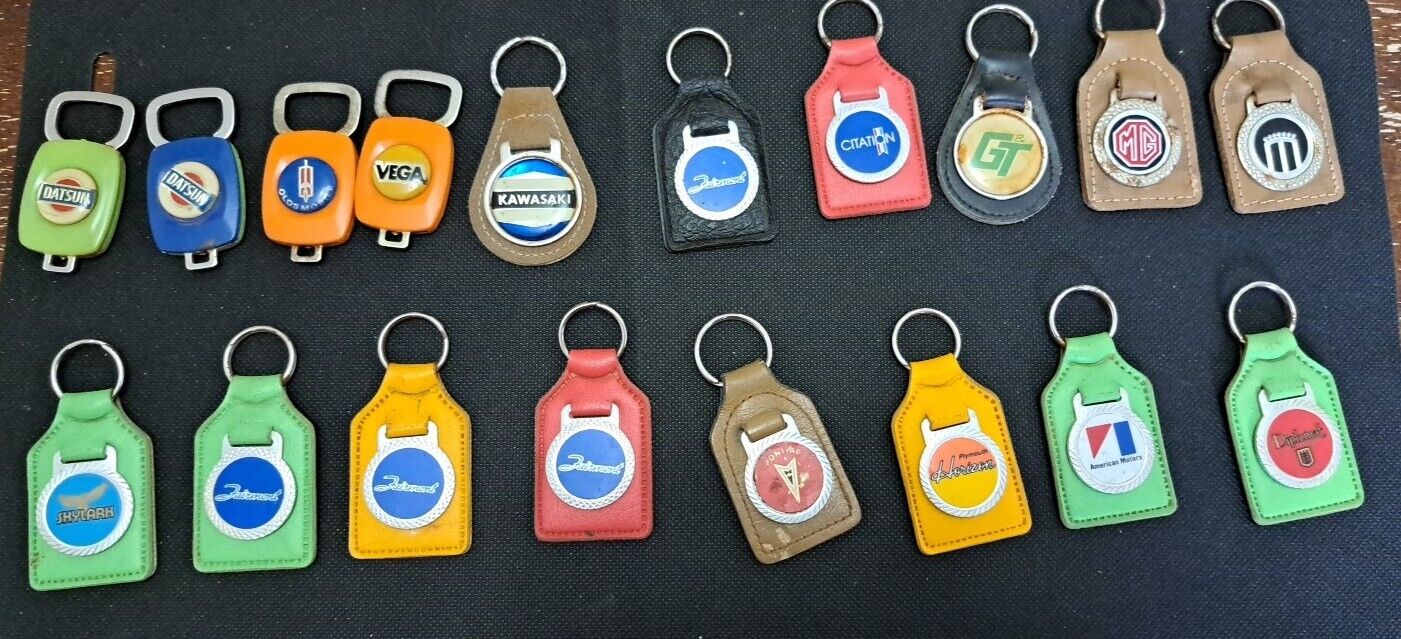 Large Lot Of Vintage Car & Motorcycle Keychains