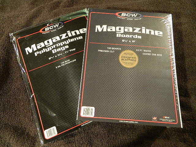 100 New BCW Magazine Bags And Boards - Acid Free - Archival Magazine Storage