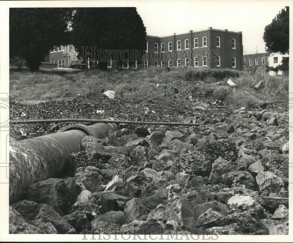 1965 Press Photo Abandoned sewer plant at Rusk State Hospital in Texas