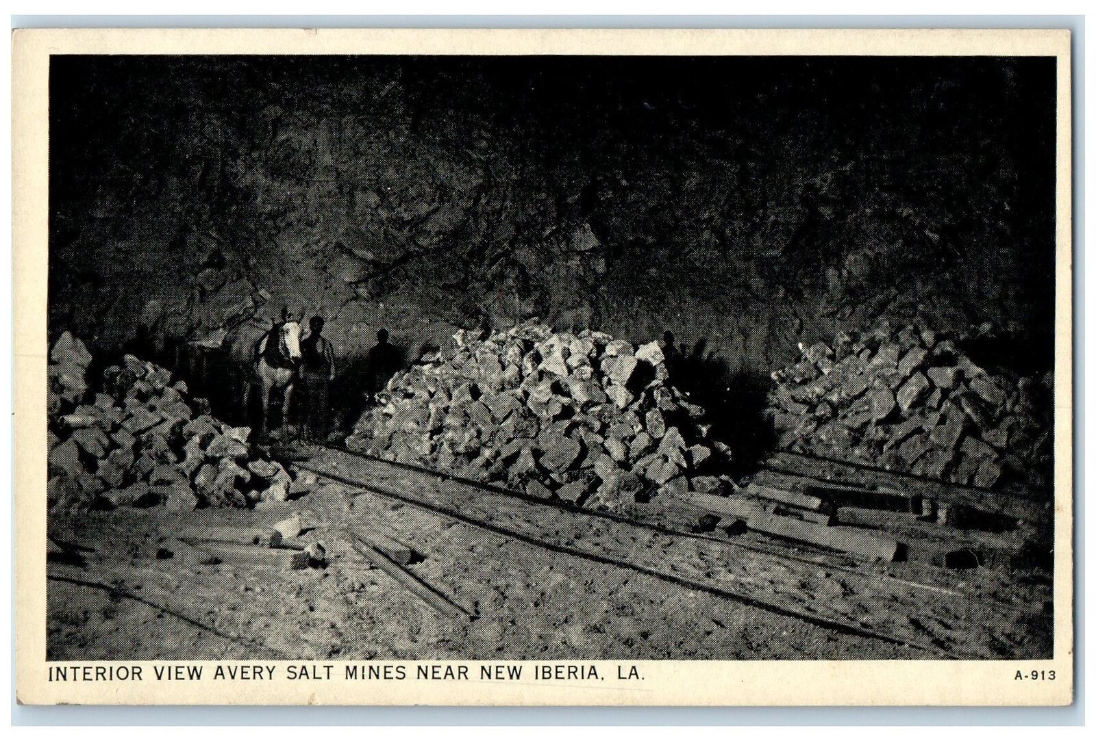 c1940\'s Interior View Avery Salt Mines New Iberia Louisiana LA Unposted Postcard